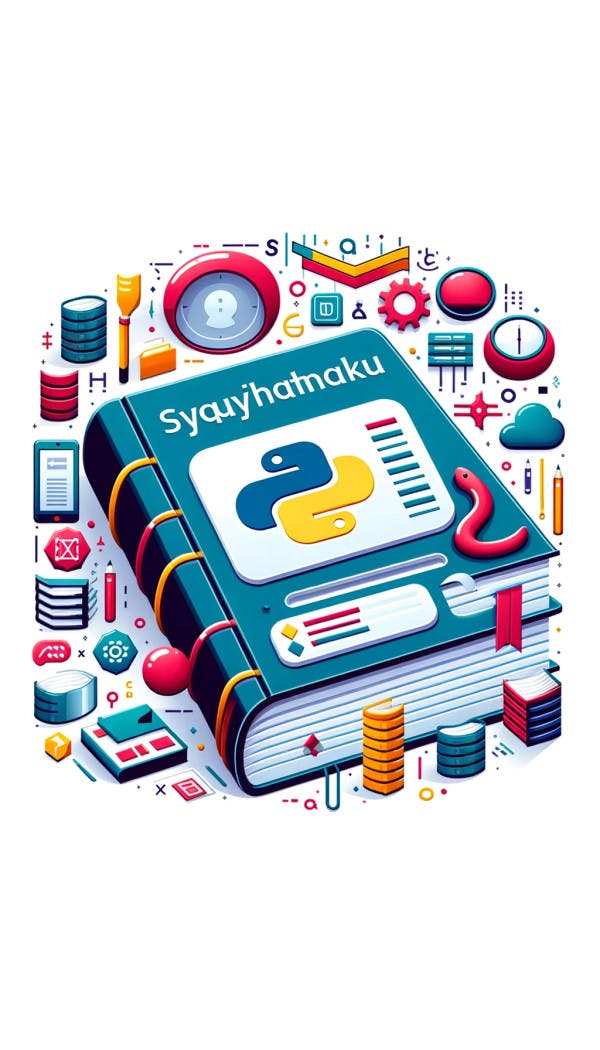 DALL·E 2024-02-12 13.01.14 - Obálka knihy s nápisem -Základy SQLite v Pythonu-, stylizovaná jako učebnice informatiky. Na obálce jsou zobrazeny symboly Pythonu a databáze, jakož i.webp
